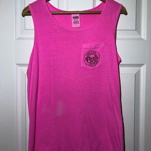 Hot Pink colored VS pink muscle tank